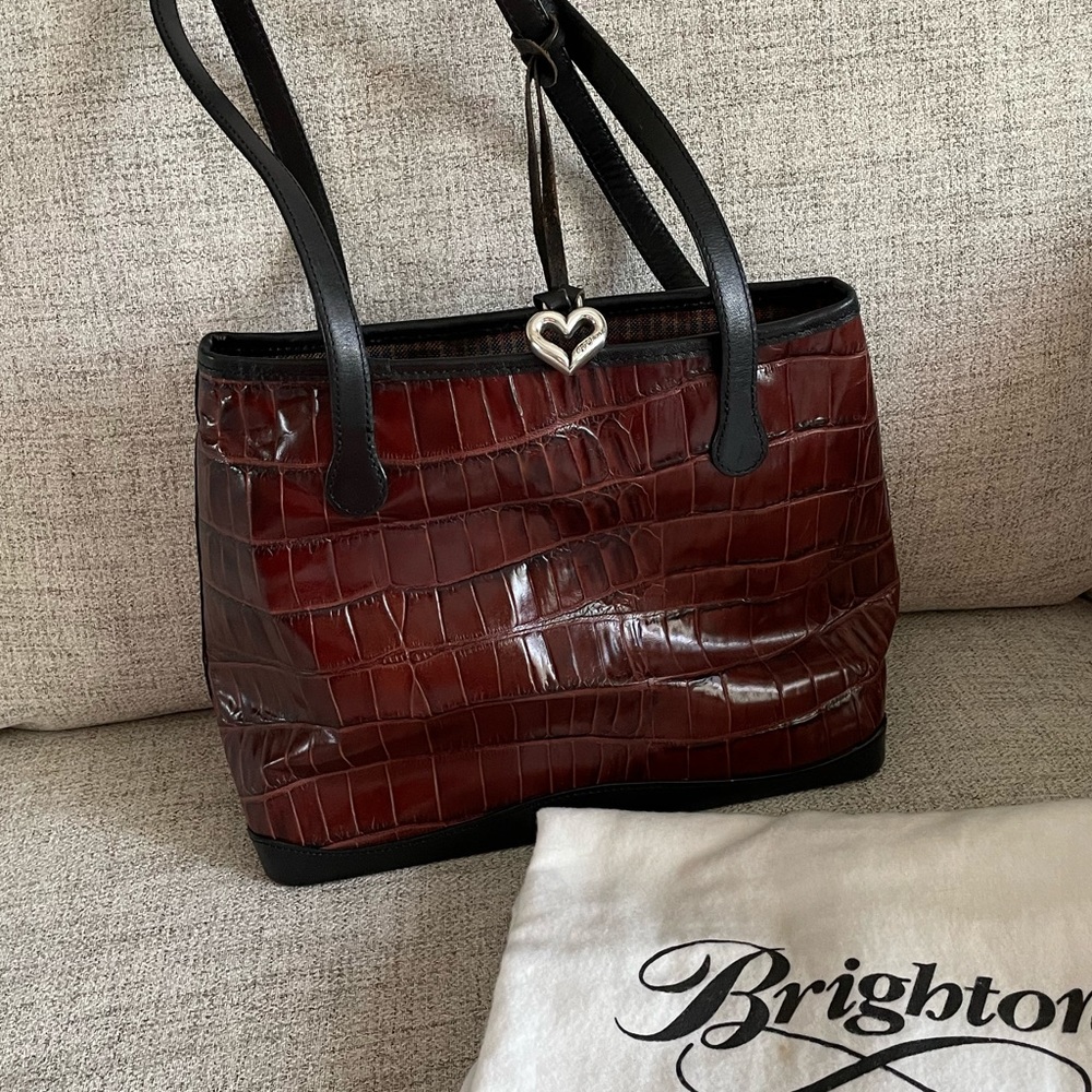 Brighton Crocodile Leather Tote — Like New
